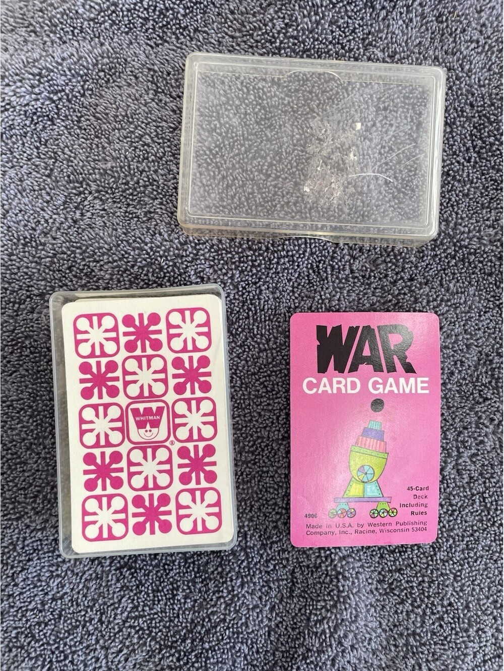 Vintage 1975 Whitman WAR Card Game Complete 45 Card Deck w/ Case & Rules